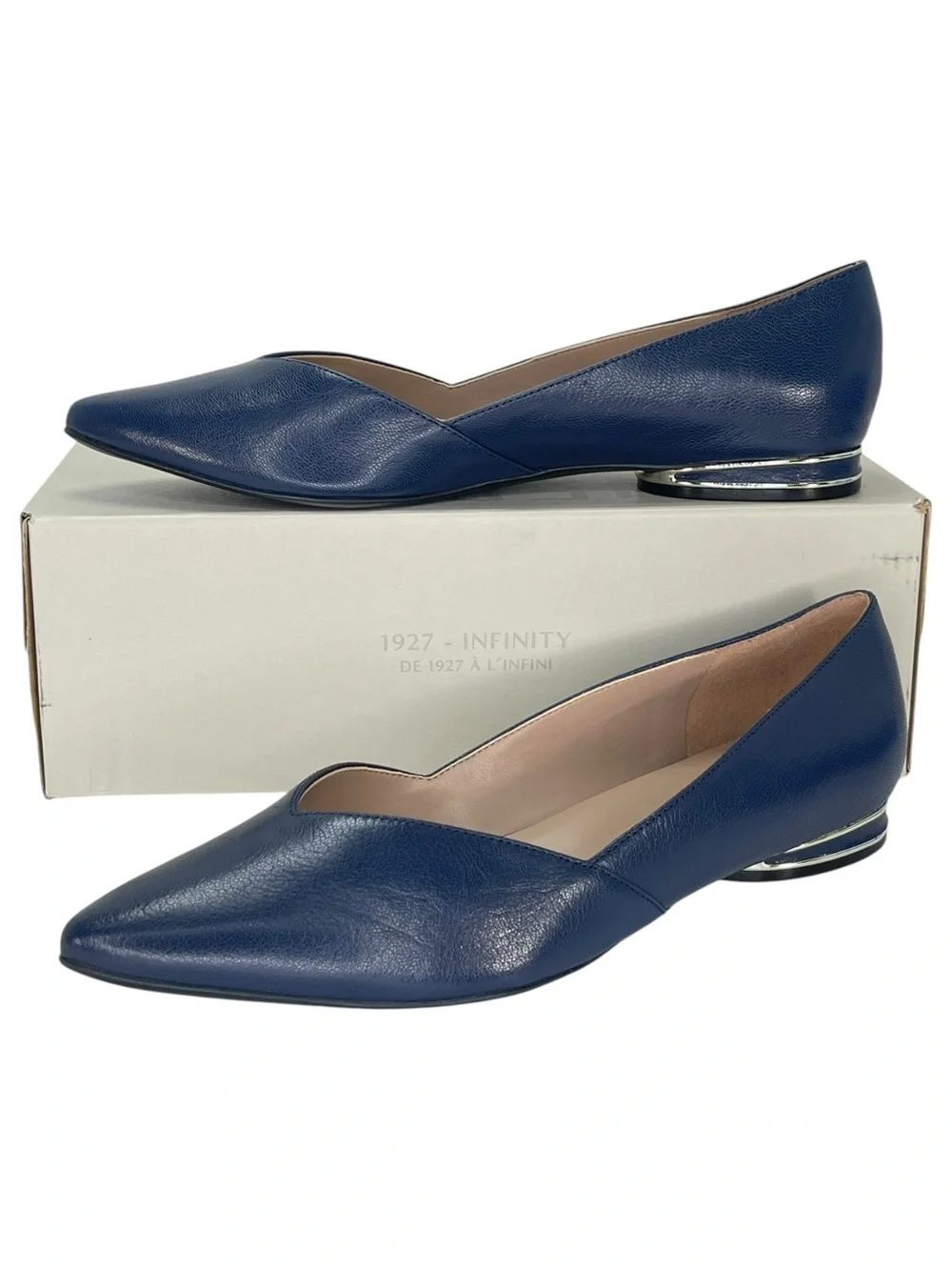 Naturalizer Havana Midnight Blue Leather Womens Flats Size 8.5M